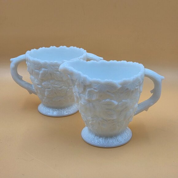 Westmoreland Other - Westmoreland Bramble Milk Glass Creamer and Sugar Set Vintage